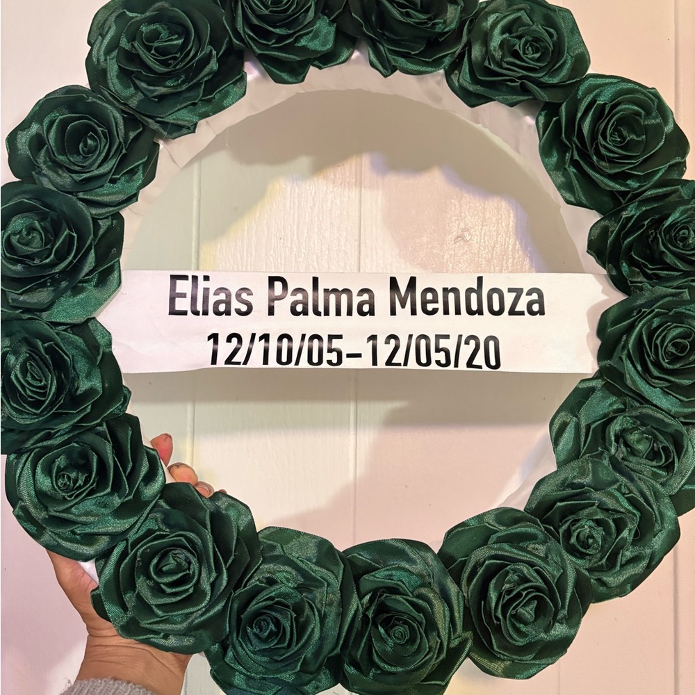 Green Floral Memorial Wreath